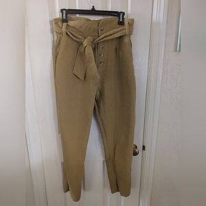 High-Waist Paper bag Sezane Pants in Mustard